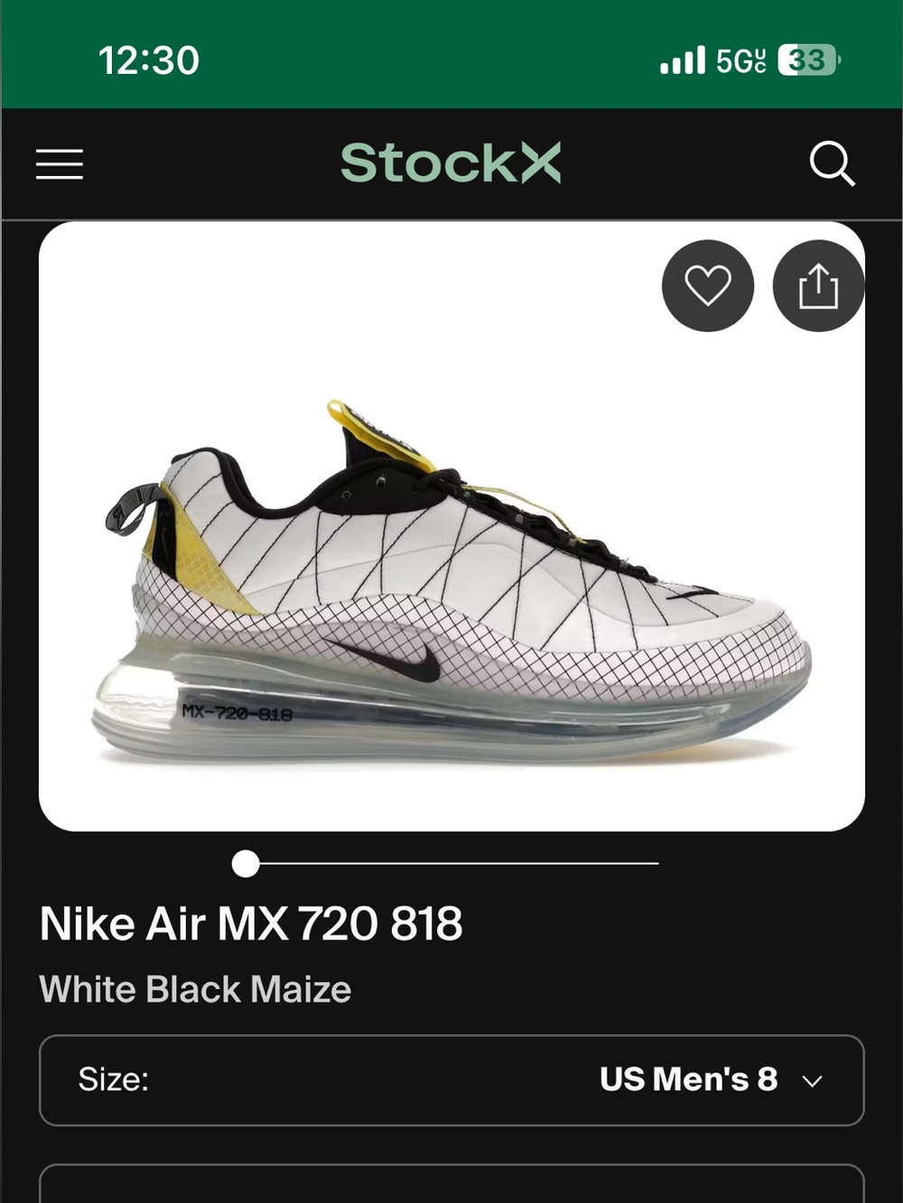 Men’s Air MX 720 818. Size 10.5.
